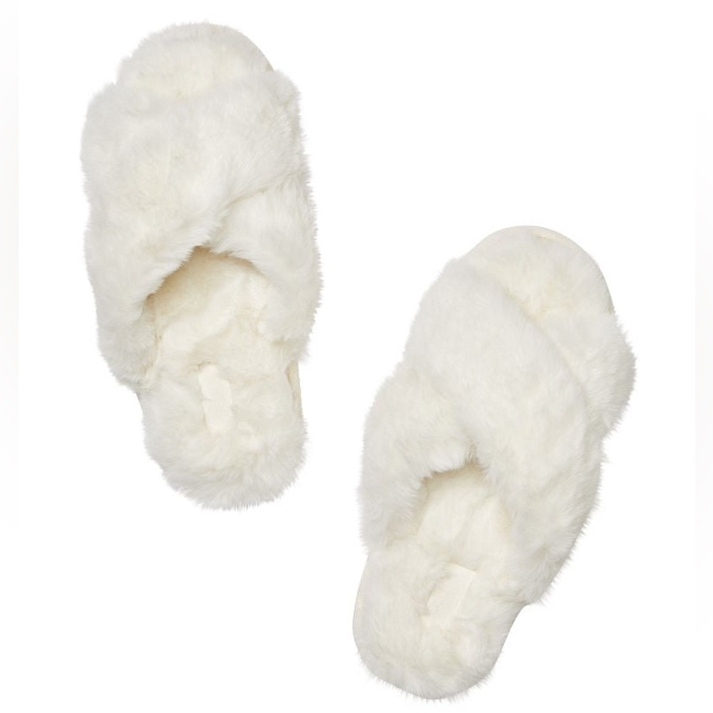 Victoria's Secret White Fuzzy Slippers
